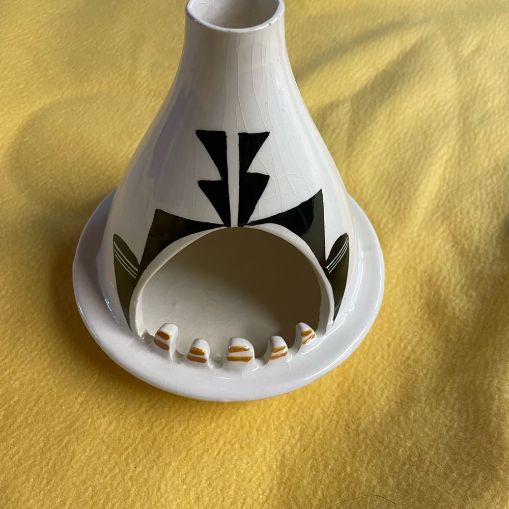 Signed Navajo teepee ashtray, incense burner.